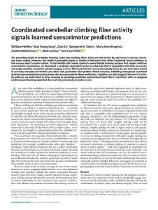 nn.2018-Coordinated cerebellar climbing fiber activity signals learned sensorimotor predictions