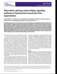 nsmb.2018-Alternative splicing rewires Hippo signaling pathway in hepatocytes to promote liver regeneration