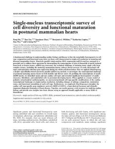 Genes Dev.-2018-Hu-Single-nucleus transcriptomic survey of cell diversity and functional maturation in postnatal mammalian hearts