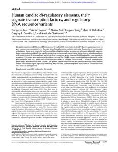 Genome Res.-2018-Lee-1577-88-Human cardiac cis-regulatory elements, their cognate transcription factors, and regulatory DNA sequence variants