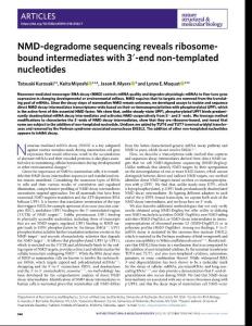 nsmb.2018-NMD-degradome sequencing reveals ribosome-bound intermediates with 3′-end non-templated nucleotides