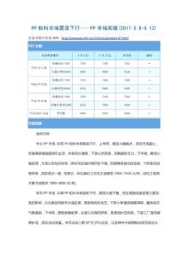 PP粒料市場震蕩下行——PP市場周報(2017.5.8-5.12)