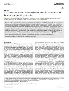 cr.2018-Accurate annotation of accessible chromatin in mouse and human primordial germ cells