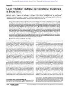 Genome Res.-2018-Mack-1636-45-Gene regulation underlies environmental adaptation in house mice