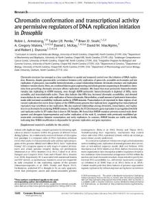 Genome Res.-2018-Armstrong-1688-700-Chromatin conformation and transcriptional activity are permissive regulators of DNA replication initiation in Drosophila