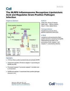 Cell-2018-The NLRP6 Inflammasome Recognizes Lipoteichoic Acid and Regulates Gram-Positive Pathogen Infection