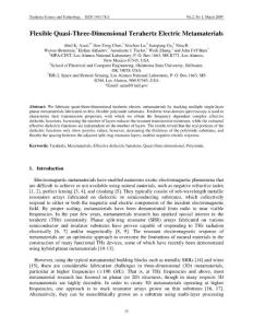 Flexible Quasi-Three-Dimensional Terahertz Electric Metamaterials
