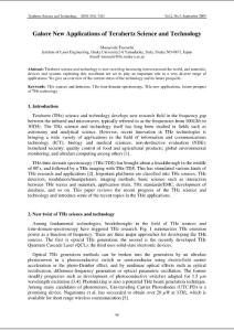 Galore New Applications of Terahertz Science and Technology