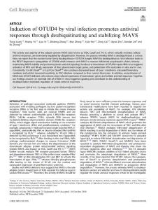 cr.2018-Induction of OTUD4 by viral infection promotes antiviral responses through deubiquitinating and stabilizing MAVS