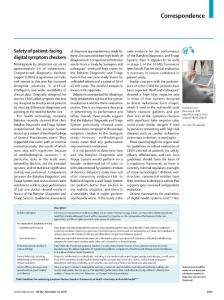 Safety-of-patient-facing-digital-symptom-checkers_2018_The-Lancet