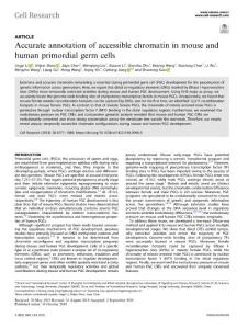 cr.2018-Accurate annotation of accessible chromatin in mouse and human primordial germ cells
