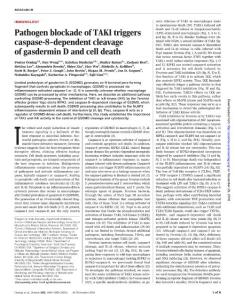 Science-2018-Pathogen blockade of TAK1 triggers caspase-8–dependent cleavage of gasdermin D and cell death