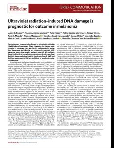 nm.2018-Ultraviolet radiation–induced DNA damage is prognostic for outcome in melanoma