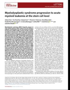 nm.2018-Myelodysplastic syndrome progression to acute myeloid leukemia at the stem cell level