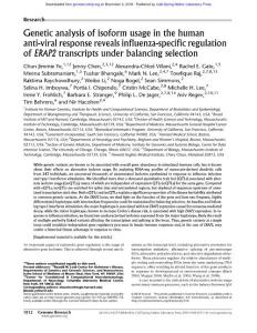 Genome Res.-2018-Ye-1812-25-Genetic analysis of isoform usage in the human anti-viral response reveals influenza-specific regulation of ERAP2 transcripts under balancing selection