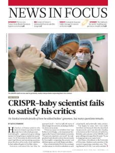 nature.2018-CRISPR-baby scientist fails to satisfy critics