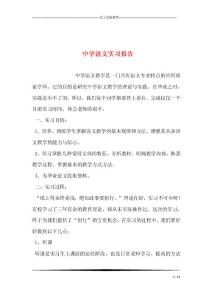 中学语文实习报告