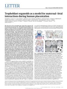 nature.2018-Trophoblast organoids as a model for maternal–fetal interactions during human placentation