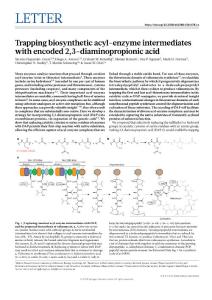nature.2018-Trapping biosynthetic acyl-enzyme intermediates with encoded 2,3-diaminopropionic acid