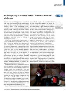 Realising-equity-in-maternal-health--China-s-successes-and-cha_2018_The-Lanc