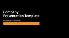 現代商務大樓背景橙藍配色扁平化歐美風ppt模板