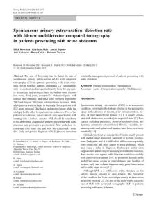 Spontaneous urinary extravasation detection rate with 64-row multidetector computed tomography in patients presenting with acute abdomen