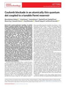 nnano.2019-Coulomb blockade in an atomically thin quantum dot coupled to a tunable Fermi reservoir