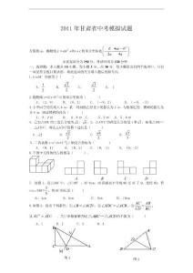 2011年甘肃省中考数学模拟试题及答案