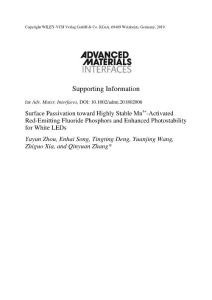 Surface Passivation toward Highly Stable Mn4+‐Activated Red‐Emitting Fluoride Phosphors and Enhanced Photostability for White LEDs  Si