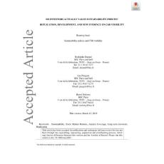 Do investors actually value sustainability indices_ replication, development, and new evidence on csr visibility