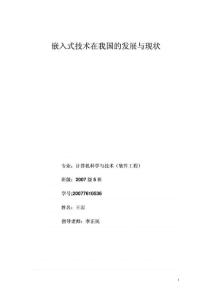 嵌入式技术在我国的发展与现状 计算机科学与技术论文