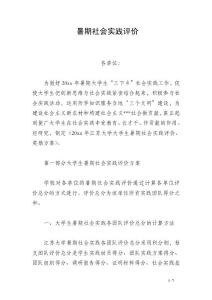 暑期社會實踐評價