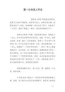 第一次当盲人作文