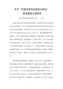 学习"村党支部书记普发兴同志"