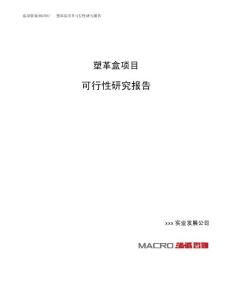 塑革盒项目可行性研究报告（总投资21000万元）（88亩）