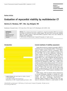 Evaluation of myocardial viability by multidetector CT