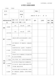 公司员工绩效考核表