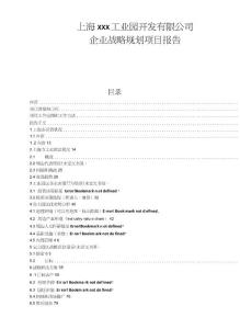 上海某工業(yè)園開發(fā)有限公司企業(yè)戰(zhàn)略規(guī)劃項(xiàng)目報(bào)告