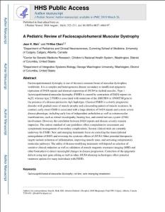 A Pediatric Review of Facioscapulohumeral Muscular Dystrophy（小儿肩cap肱型肌营养不良症的儿科综述）