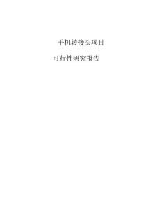 手機轉接頭項目可行性研究報告模板