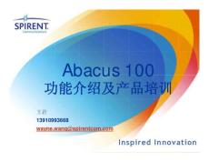 Spirent Abacus100 Product Training