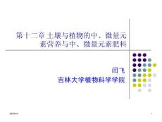 土壤与植物中微量元素营养与中微量元素肥料