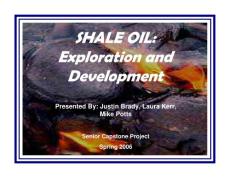Shale Oil Exploration and Development