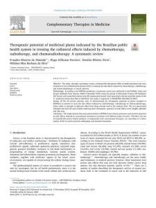 Therapeutic potential of medicinal plants indicated by the Brazilian public health system in treating the collateral effects induced by chemotherap