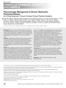 2020年美国胸科学会临床实践指南：慢性阻塞行肺部的药物治疗