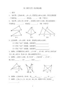 初二数学全等三角形测试题