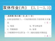 課堂內外九年級數學下冊雙休作業六3.1_3.3課件新版湘教版0104149