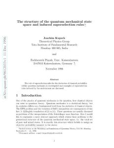 The structure of the quantum mechanical state space and induced superselection rules