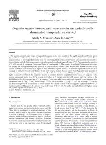 Organic matter sources and transport in an agriculturally dominated temperate watershed