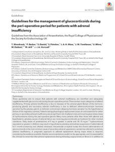 肾上腺功能不全围手术期糖皮质激素管理（英文）